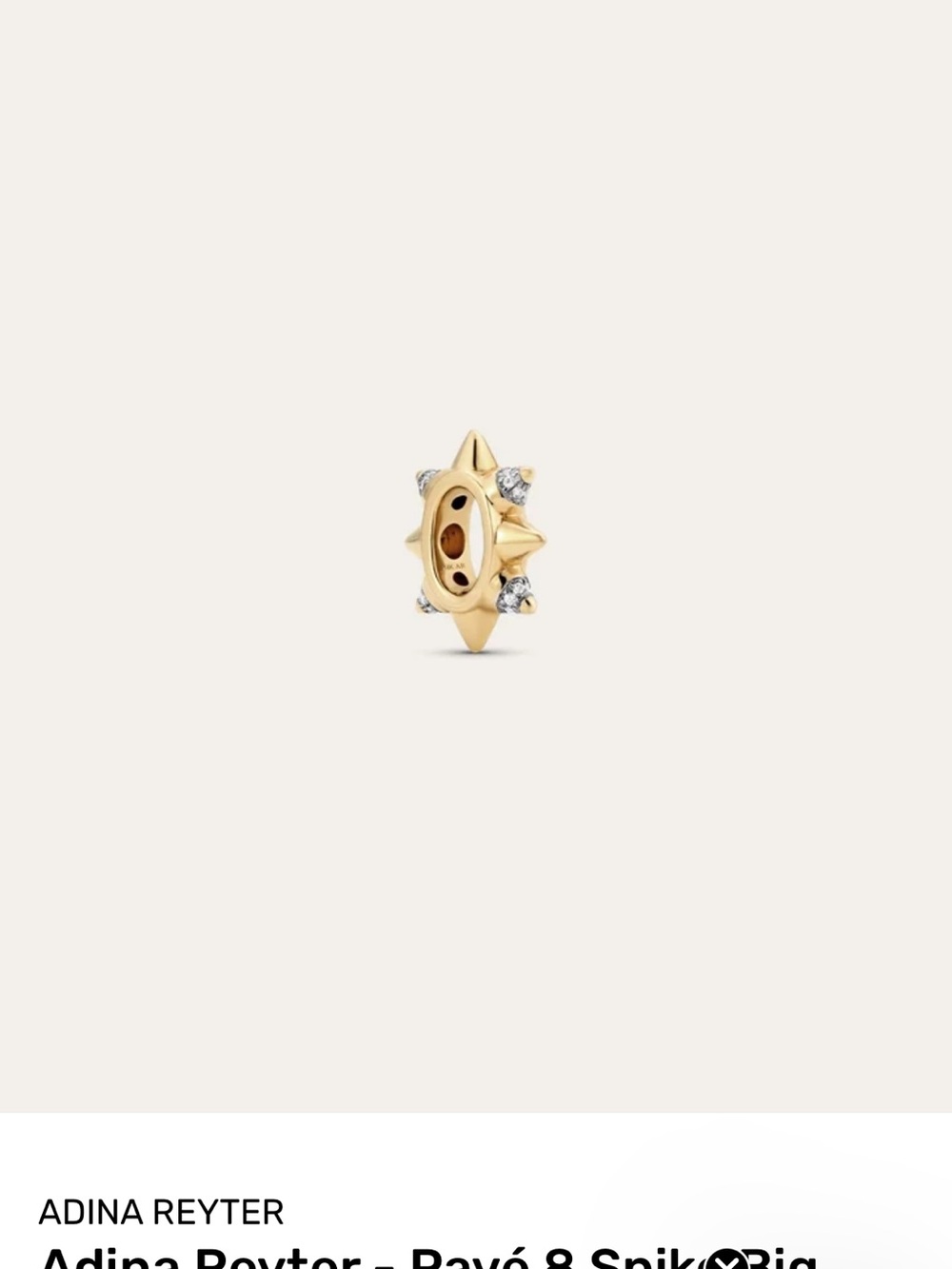Adina Reyter Gold Spike Pavé Necklace Charm